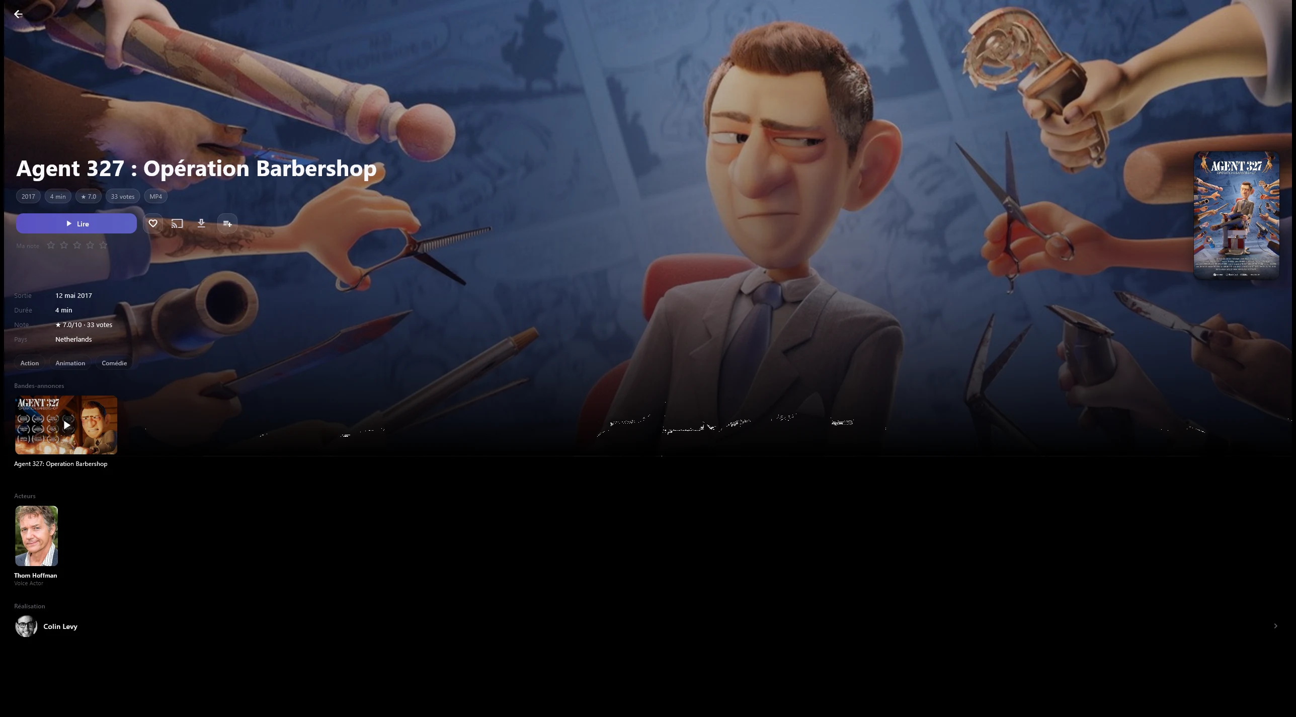 Fiche enrichie réelle dans Luma Player sur Windows, sans barre de fenêtre